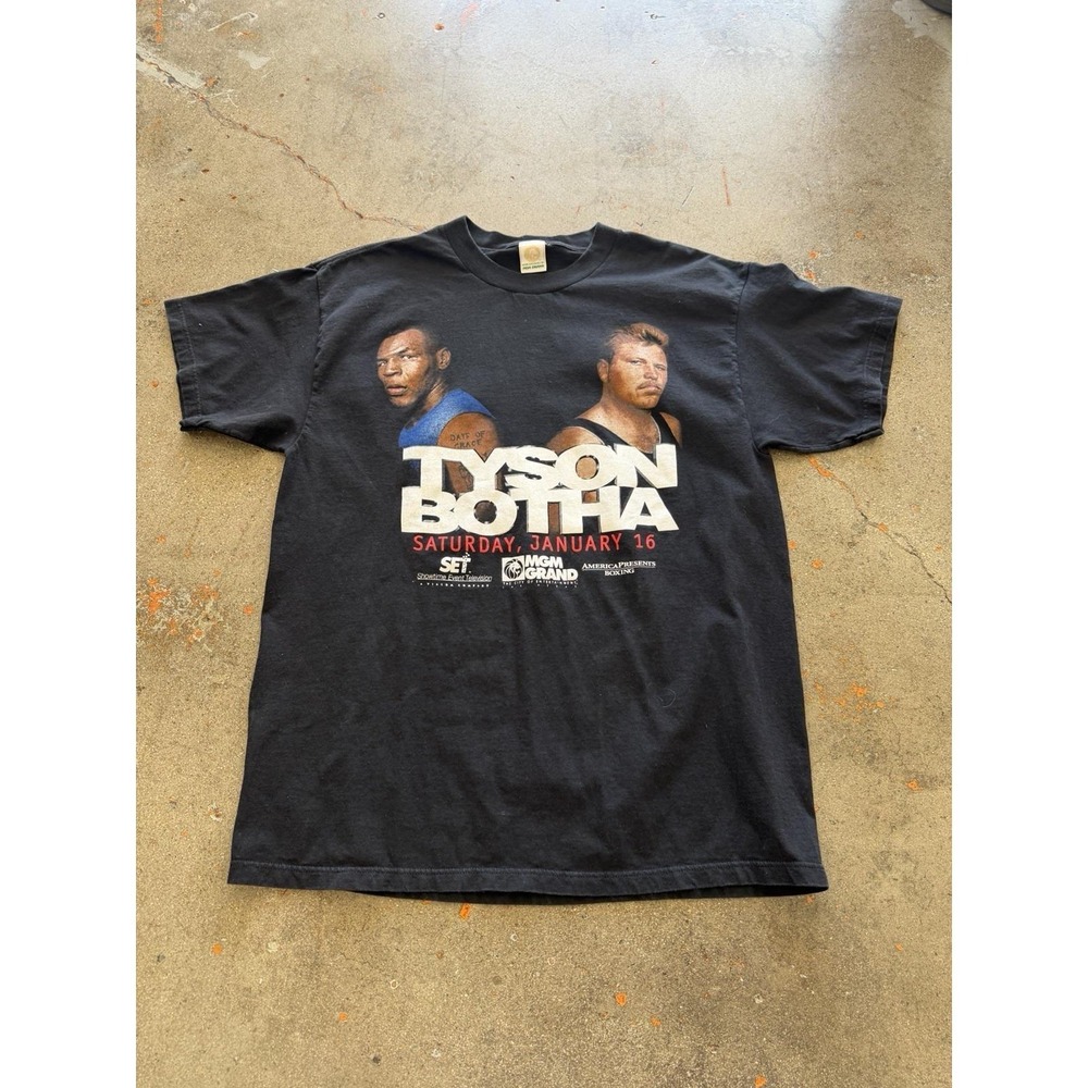 MGM Grand Tyson Botha 1993 vintage boxing graphic tee XL black cotton